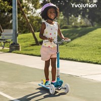 Yvolution Kinderroller Classic Glider blau - verstellbarer Lenker und klappbar-2