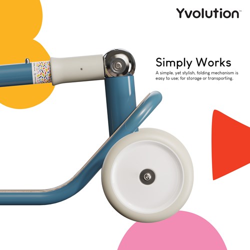 Yvolution Kinderroller Classic Glider blau - verstellbarer Lenker und klappbar-3