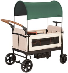 Yvolution Bollerwagen Kinderwagen grün - faltbarer Kinderwagen mit Sonnendach