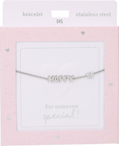 Depesche Armband silberfarben Heart of Gold Happy - Damen Schmuck