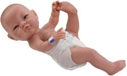 Paola Reina Puppe Bebitos weißes Mädchen (45cm/Windel)