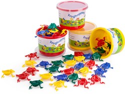 Viking Toys Spielzeug Froschspiel - 16 bunte Frösche im Eimer