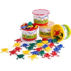 Viking Toys Spielzeug Froschspiel - 16 bunte Frösche im Eimer
