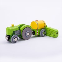 BigJigs Holzeisenbahn Traktor und Feldspritze - Bauernhof Spielzeug-2