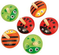 BigJigs Holz Kreisel Tiere - bunte Spinning Top Spielzeug