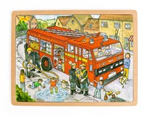 BigJigs Holzpuzzle Feuerwehr - 24 Teile Lernspielzeug-2