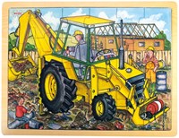 BigJigs Holzpuzzle Bagger - 24 Teile - Lernspielzeug für Kinder-3