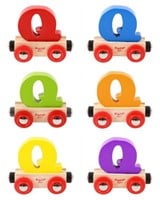 BigJigs Holz Buchstaben-Zug Q - bunte Namenszug Buchstabe für Kinder-2