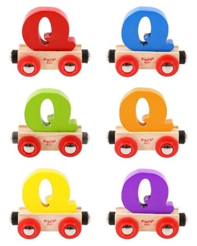 BigJigs Holz Buchstaben-Zug Q - bunte Namenszug Buchstabe für Kinder-2