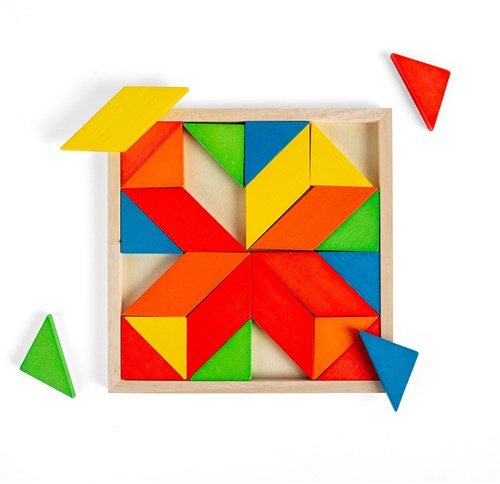 BigJigs Holz Mosaik Puzzle Tablett buntes Spielzeug-2