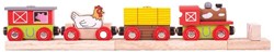 BigJigs Holzeisenbahn Farmyard - Bauernhof Spielzeugzug