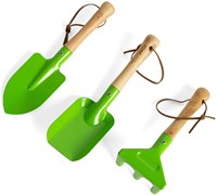 BigJigs Gartengeräte Holz-Stahl - 3-teiliges Kinderspielzeug Set-2