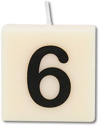 Buchstabenkerzen Dekoration weiß Nr. 6 Set mit 4 für Partys