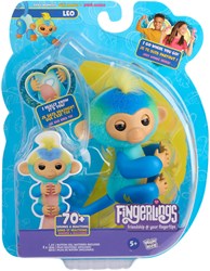 Fingerlings interaktives Äffchen Leo blau - Spielzeugaffe mit Geräuschen