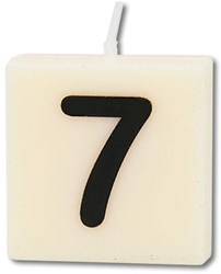 Buchstabenkerze Nr. 7 weiß - 4er Set - Dekorationskerzen für Feste