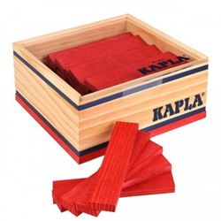 Kapla Bauset - 40 rote Holzplättchen - kreatives Konstruktionsspielzeug