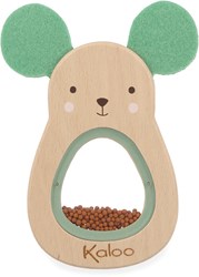 Kaloo Holzrassel Maus Baby Spielzeug sensorisch FSC 11 cm