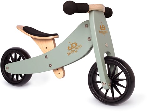 Kinderfeets 2-in-1 Holz Balance Fahrrad Dreirad Tiny Tots Plus - Silber Salbei-2