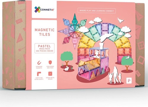 Connetix Magnetkacheln Pastell Mega Pack 202 Stück