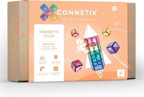 Connetix Magnetkacheln Pastell Quadratisch 40-teilig