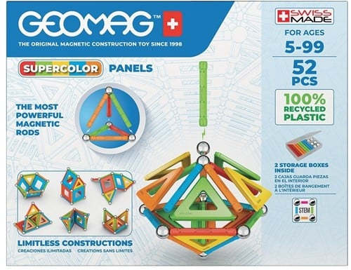 Geomag - Supercolor magnetische Bausteine für Kinder, magnetisches Spielzeug, grüne Kollektion 100 % recyceltes Plastik, 52 Teile-3