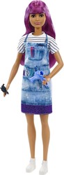 Barbie GTW36 - Haartylistin-Puppe (ca. 30 cm), lila Haare, Zubehör, tolles Geschenk für Kinder ab 3 Jahren