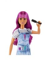 Barbie GTW36 - Haartylistin-Puppe (ca. 30 cm), lila Haare, Zubehör, tolles Geschenk für Kinder ab 3 Jahren-2