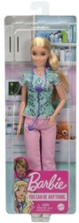 Barbie GTW39 - Krankenschwester-Puppe (ca. 30 cm) mit Oberteil mit Aufdruck und pinker Hose, weißen Schuhen und Stethoskop, tolles Spielzeug Geschenk für Kinder ab 3 Jahren