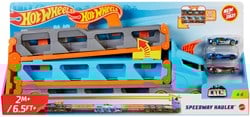 Hot Wheels Spielzeug Transporter - Rennbahn LKW mit 3 Autos