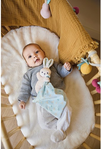 Kaloo Schmusetuch Kaninchen Zitrus - Plüsch Babydecke öko Geschenk-3