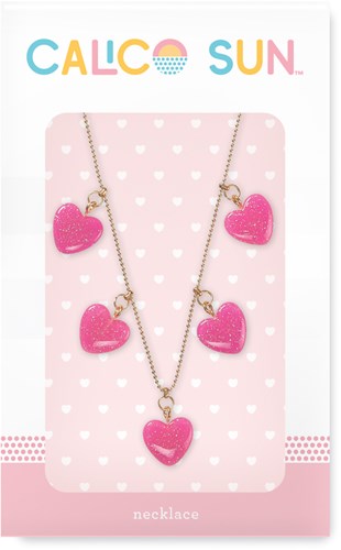 Calico Sun Halskette Sophia Herz Glitzer Collier verstellbar