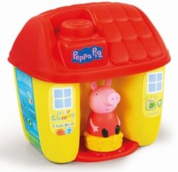 Clementoni - 17346 - Soft Clemmy Eimer Peppa Wutz Kindheitsspiel Made in Italy Weiche Bausteine - Spielzeug für Kinder 18 - 36 Monate, Mehrfarbig