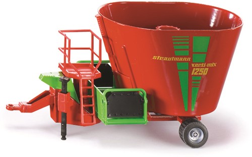 SIKU 2450, Strautmann Futtermischwagen, 1:32, Metall/Kunststoff, Rot, Beweglicher Futtermischer