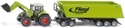 SIKU 1949, Claas Axion Traktor mit Frontlader, Dolly und Muldenkipper, 1:50, Metall/Kunststoff, Grün, Bewegliche Schaufel und Frontlader-Schwinge, Kippbare Mulde