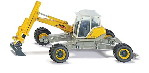 SIKU 3548, Menzi Muck Schreitbagger, 1:50, Metall/Kunststoff, Gelb, Verstellbares Fahrwerk