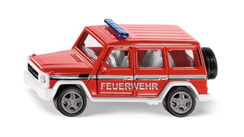 SIKU 2306, Mercedes-AMG G65 Feuerwehr-Geländewagen, 1:50, Metall/Kunststoff, Rot, Inkl. Anhängerkupplung, Öffenbare Türen, Wechselbare Räder