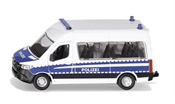 siku 2305, Mercedes-Benz Sprinter Bundespolizei, 1:50, Metall/Kunststoff, Weiß/Blau, Anhängerkupplung, Zu öffnende Vordertüren und Schiebetüre, Spielzeugauto für Kinder