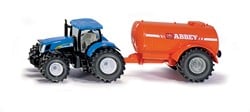 SIKU 1945, Traktor mit Ein-Achs-Güllefass, 1:50, Metall/Kunststoff, Blau/Orange, Kombinierbar mit SIKU Modellen im gleichen Maßstab