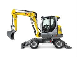 SIKU 3560, Wacker Neuson EW65 Mobilbagger, 1:50, Metall/Kunststoff, Gelb, Viele Funktionen, Kombinierbar mit SIKU Modellen im gleichen Maßstab