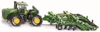 SIKU 1856, John Deere 9630 Traktor mit Amazone Centaur Grubber, 1:87, Metall/Kunststoff, Grün, Hochklappbare Grubberelemente