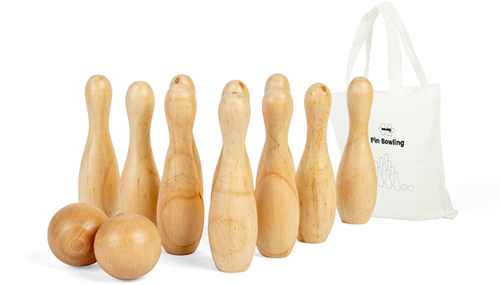 BigJigs Holz Bowling Set - buntes Spielzeug für Kinder