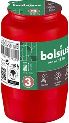 Bolsius Grablicht rot Gedenkkerze für draußen 50 Stunden Brenndauer