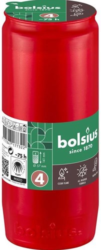 Bolsius Grabkerze rot - Gedenklicht für draußen und drinnen