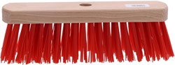 Linea Straßenbesen Holz PVC Rot - robuster Kinderbesen für draußen