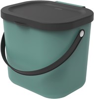 Rotho Bio Küchenabfalleimer 6 Liter grün mit Henkel und Deckel