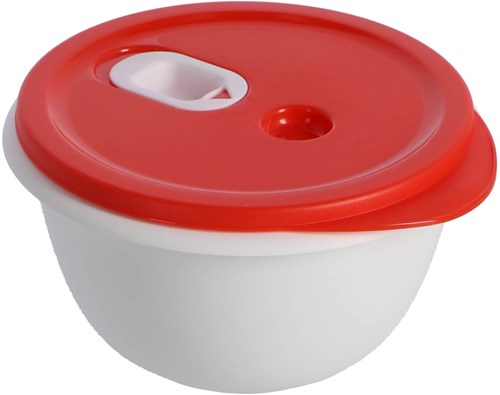 Rotho Mikrowellenschale Kunststoff 1,5L rot mit Dampfventil - Micro Clever-3