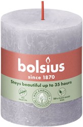 Bolsius rustikale Stumpenkerze Frosted Lavender 80/68 - Dekokerze