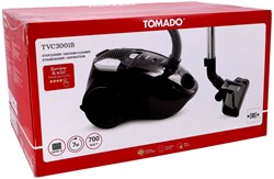 Tomado leistungsstarker Staubsauger mit Beutel HEPA 13 Filter 7 m Kabel schwarz