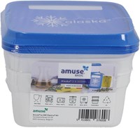 Amuse Gefrierdose Vorratsdose 3x500ml - weiß und blau - BPA-frei