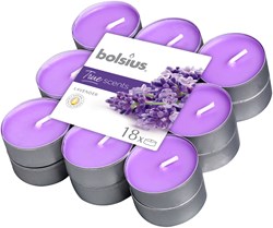 Bolsius Duft-Teelichter Lavendel 18 Stück - lange Brenndauer - lila